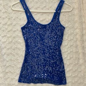 💙EXPRESS Cobalt Blue Sequin Tank💙